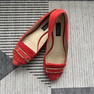 Jones New York Red Flats with Decorative Buckle - Size 5.5